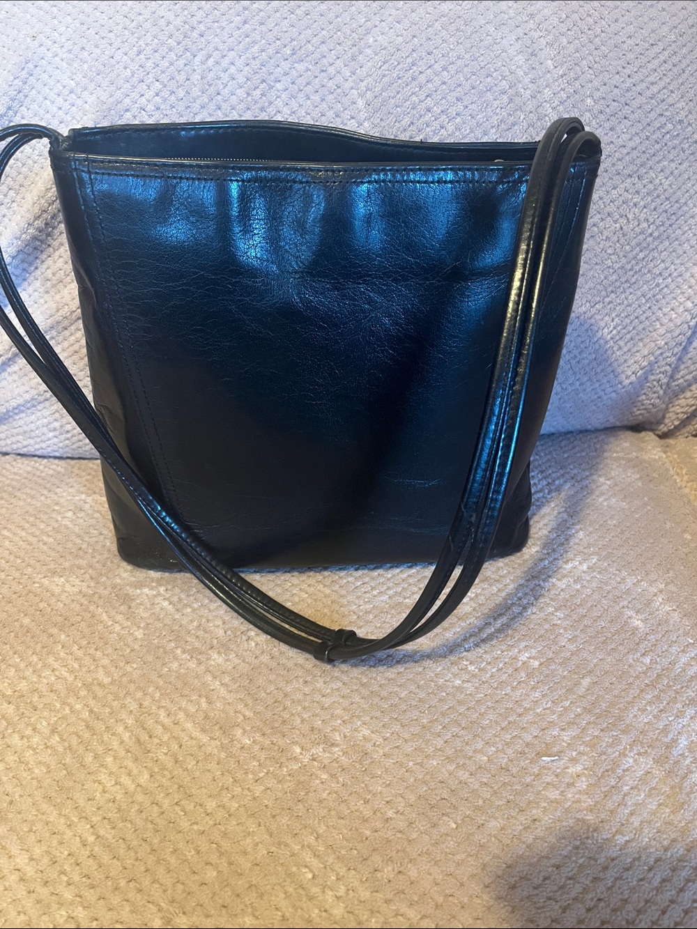 Worthington Classic Black Leather Shoulder Bag